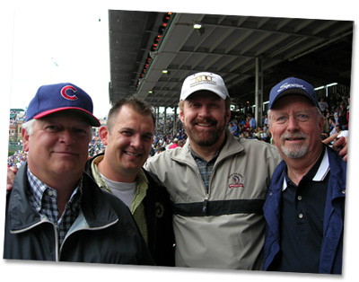 Walt at the Cubs baseball game with clients